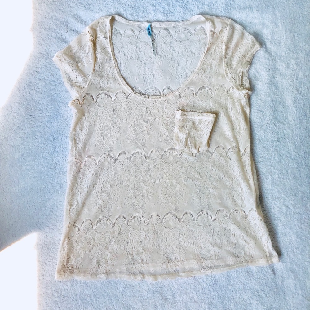 Free People Lace Shirt